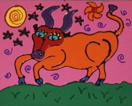 Painting titled "bull.jpg" by Col-E, Original Artwork