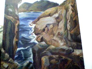 Pintura titulada "cliffs" por Amylee Peters, Obra de arte original