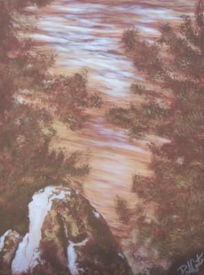 Peinture intitulée ""Lake Tahoe-1"" par Donna M. Laconte, Œuvre d'art originale