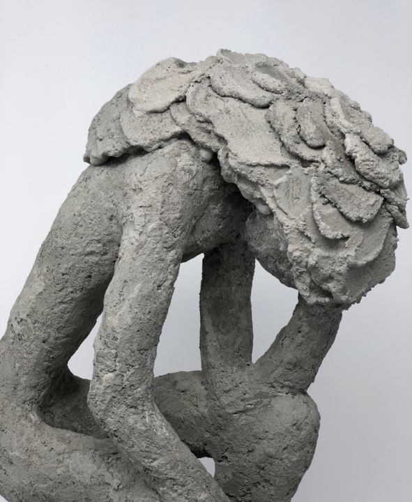 Sculpture titled "Melancholia - Cemen…" by Diane Tacinelli, Original Artwork, Stone