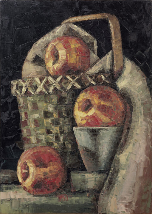Pittura intitolato "Apples" da Liby Nathan, Opera d'arte originale, Olio Montato su Telaio per barella in legno