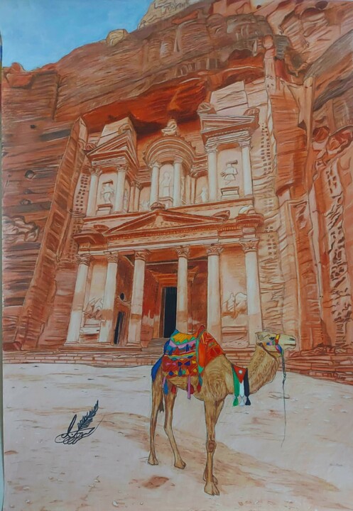 Peinture intitulée "Petra" par Noor M.A, Œuvre d'art originale, Pastel