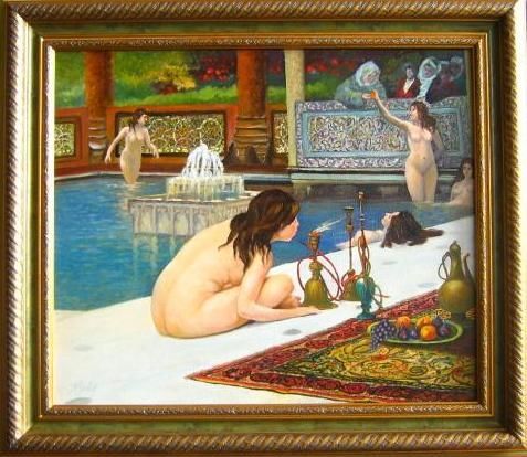 Painting titled "ORIENTAL" by Nihat Yavas, Original Artwork, Oil