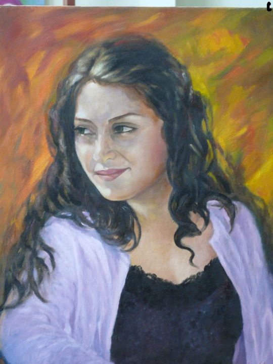 Painting titled "portre" by Nihat Yavas, Original Artwork