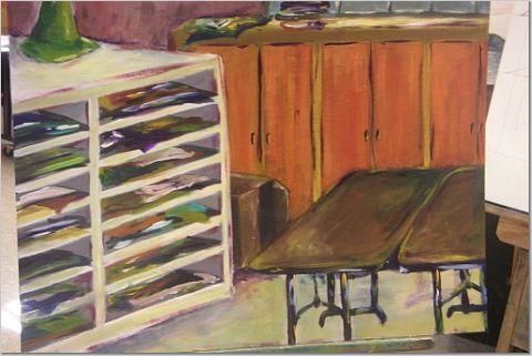 Pittura intitolato "Studio Interior" da Brittany Sundgren, Opera d'arte originale