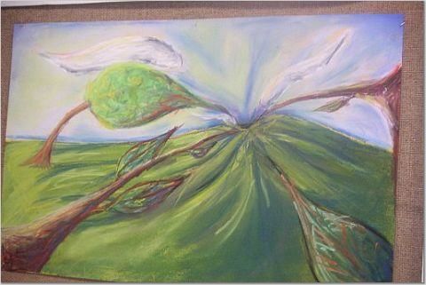 Painting titled "Vortex Landscape" by Brittany Sundgren, Original Artwork