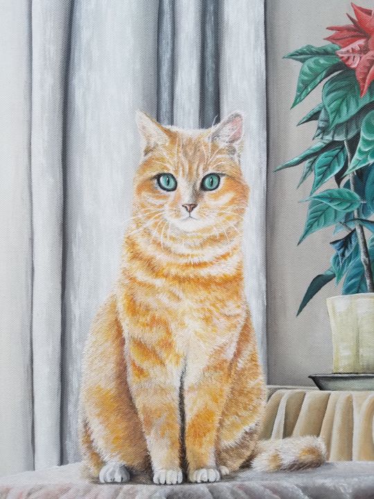 Peinture intitulée "Cat" par Laure Wills (Painter_LA), Œuvre d'art originale, Acrylique