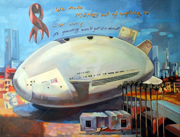 「Flying thing」というタイトルのコラージュ Filip Mihailによって, オリジナルのアートワーク