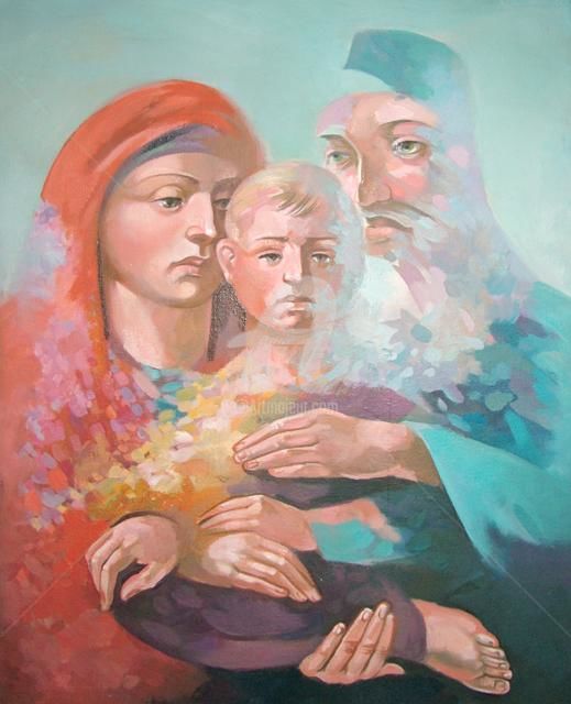Pintura titulada "Santa Familia" por Filip Mihail, Obra de arte original, Oleo