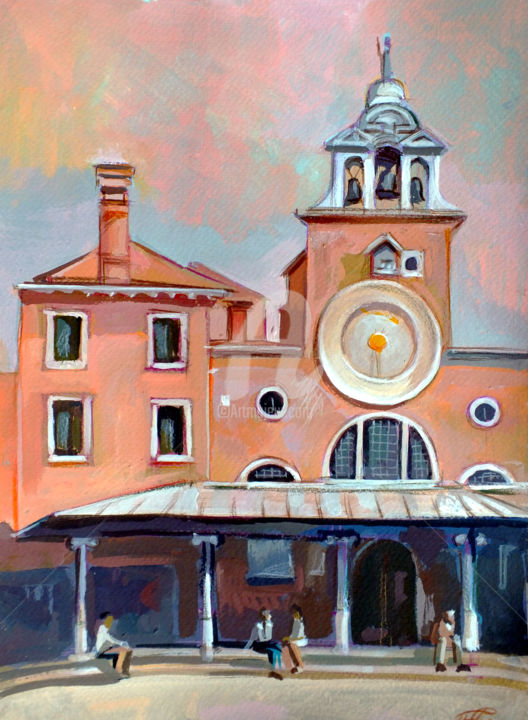 Painting titled "San Giacometto" by Filip Mihail, Original Artwork, Acrylic