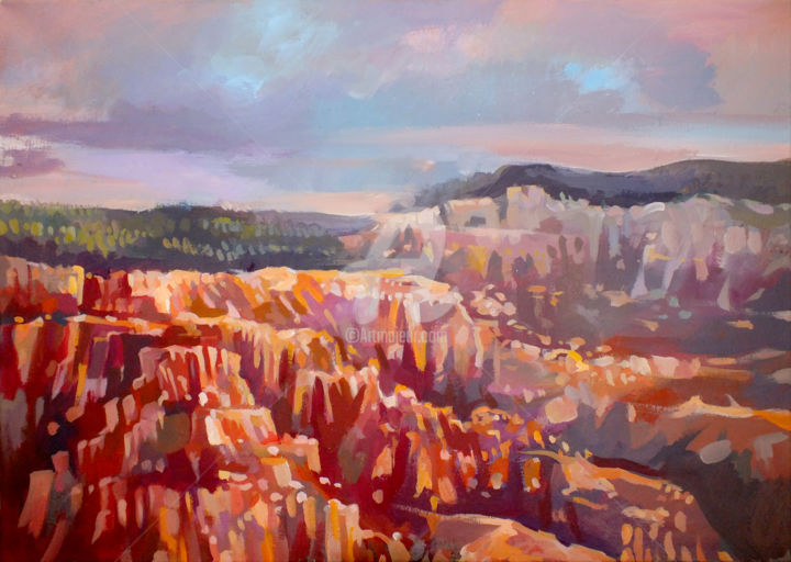 Painting titled "Bryce Canyon" by Filip Mihail, Original Artwork, Acrylic