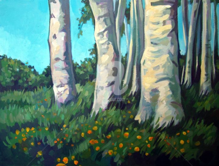 Peinture intitulée "Forest" par Filip Mihail, Œuvre d'art originale, Acrylique