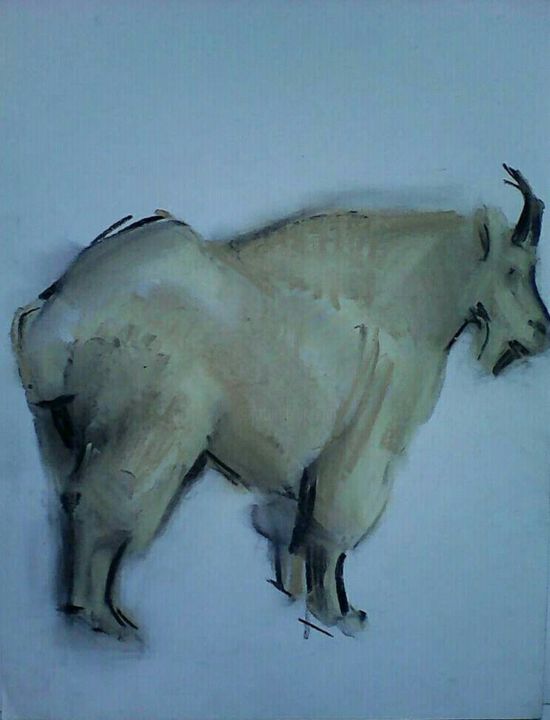 Painting titled ""Goat"" by Kalinka Stefanova, Original Artwork, Pastel