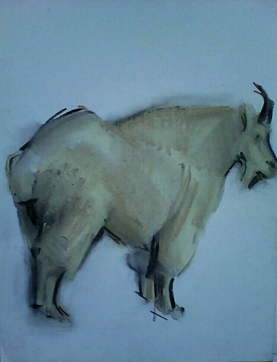 Pintura titulada ""Goat"" por Kalinka Stefanova, Obra de arte original, Pastel