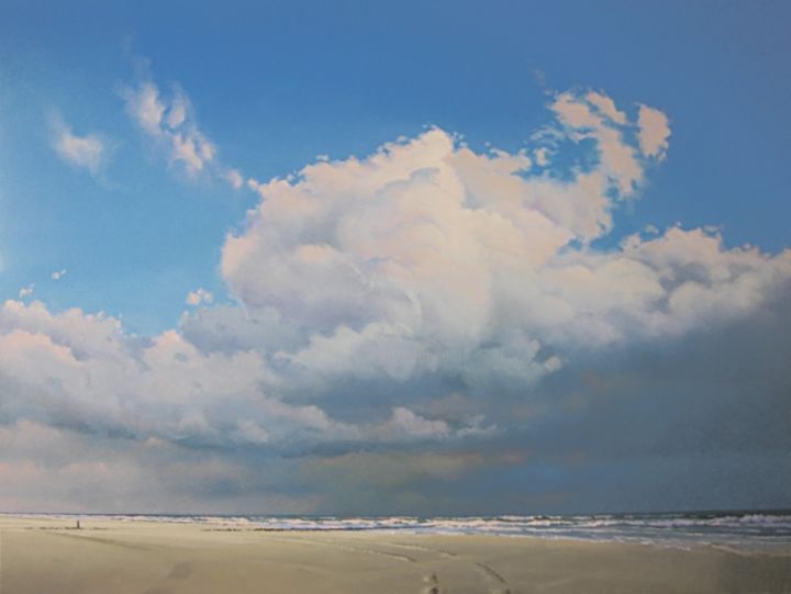 "Beach With Cumulus…" başlıklı Tablo Janhendrik Dolsma tarafından, Orijinal sanat, Petrol