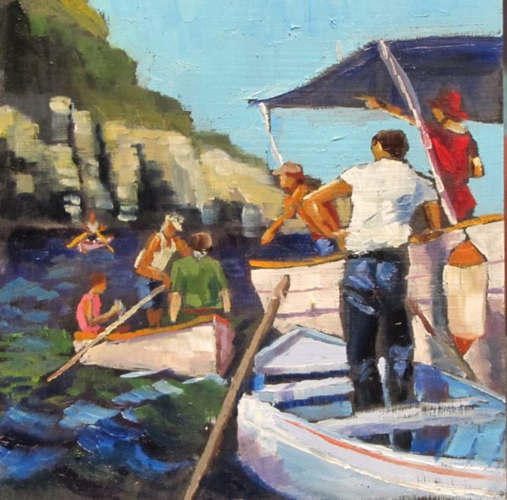 Painting titled "Rafting Boats in Ca…" by Christine Holzschuh, Original Artwork