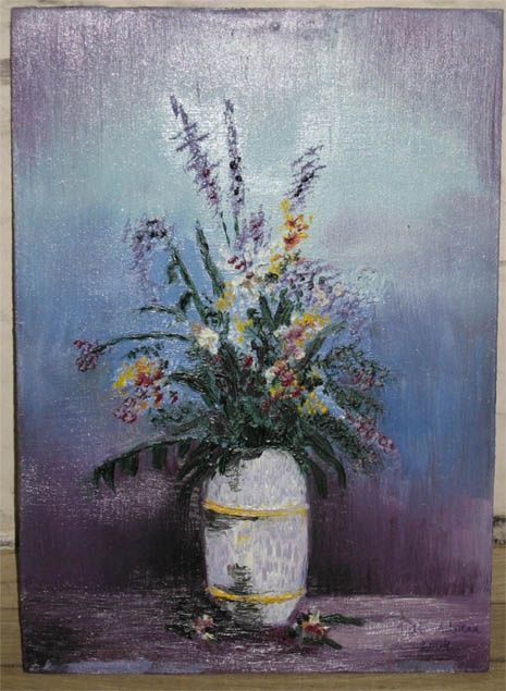 Painting titled "Flower" by Gyula Lakatos, Original Artwork