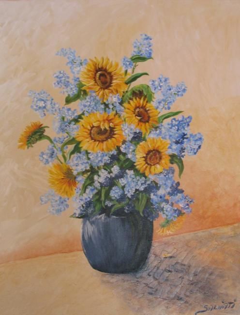 Peinture intitulée "Tournesols" par Sonia Salviati, Œuvre d'art originale,