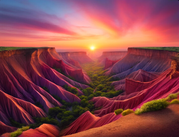 Pintura titulada "Canyon Dreamscape" por Paisley Marten, Obra de arte original, Acrílico