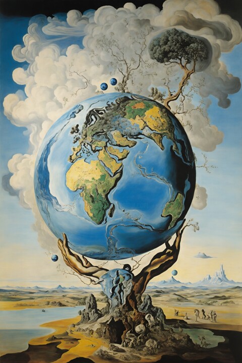 「The Earth」というタイトルのデジタルアーツ Pako Benoitによって, オリジナルのアートワーク, AI生成画像
