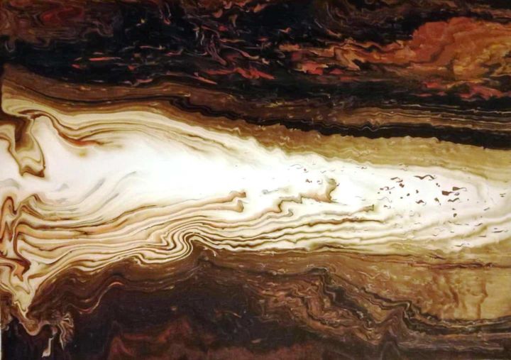 Painting titled "White river" by Pakokante, Original Artwork, Acrylic