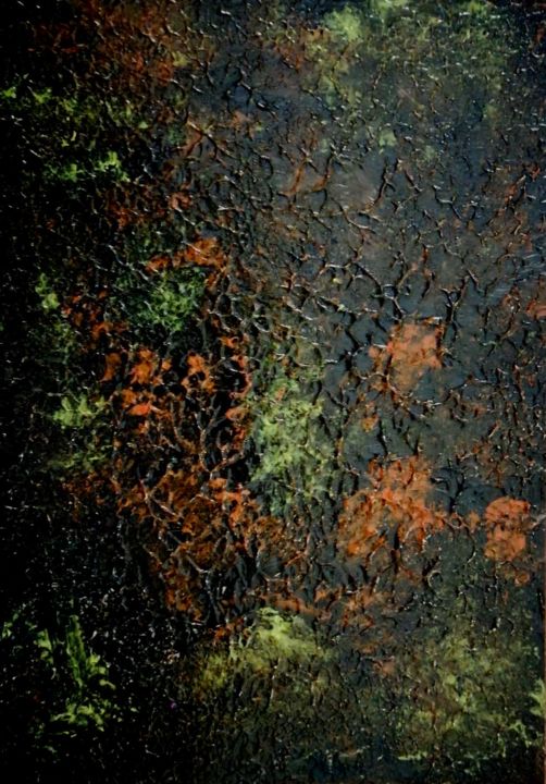 Ζωγραφική με τίτλο "Brown field" από Pakokante, Αυθεντικά έργα τέχνης, Ακρυλικό