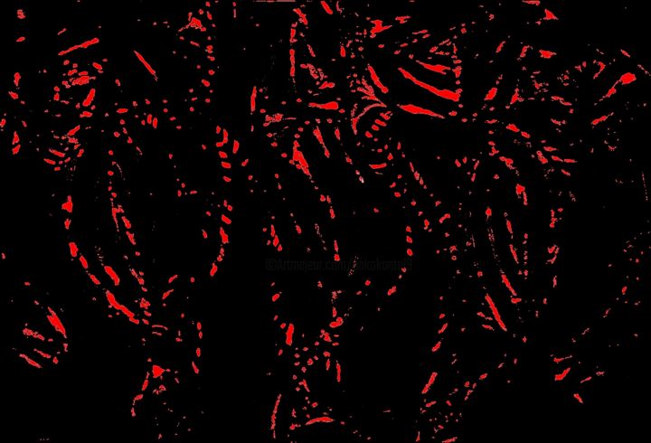 Digital Arts titled "Red pieces" by Pakokante, Original Artwork, 2D Digital Work