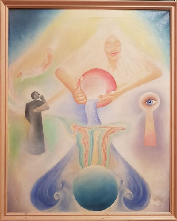 Painting titled "Agapé" by Pali, Original Art, Oil