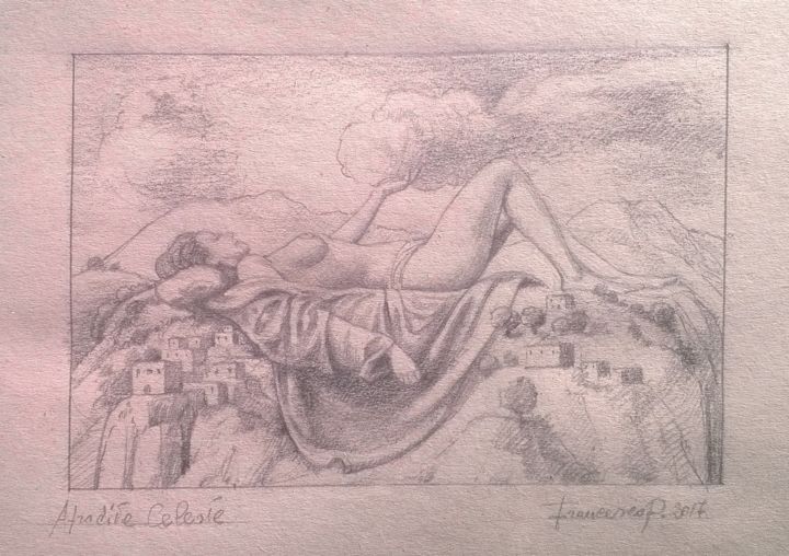 Zeichnungen mit dem Titel "Afrodite celeste.jpg" von Francesco Palmieri, Original-Kunstwerk, Graphit