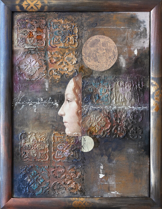 Painting titled "“Светила-1” female…" by Palirina, Original Artwork, Acrylic Mounted on Wood Stretcher frame