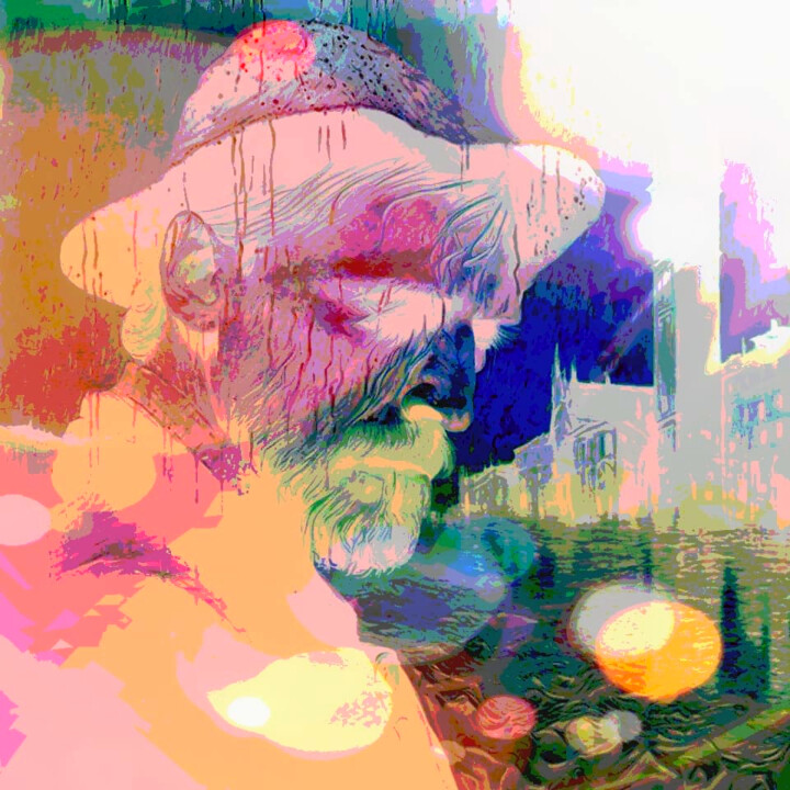 Arte digitale intitolato "L'Uomo della pioggia" da Palma Aceto, Opera d'arte originale, Pittura digitale