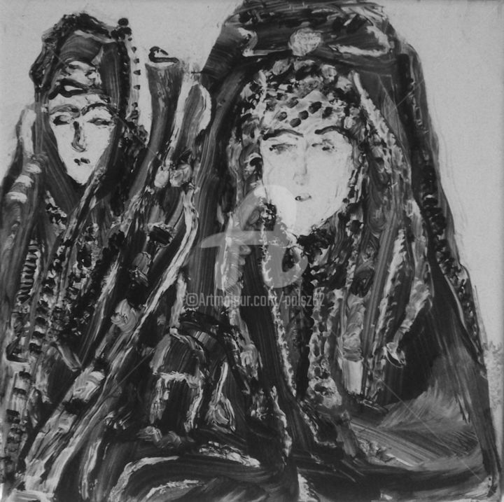 Painting titled "sisters" by Rajka Serbak, Original Artwork