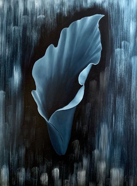 Peinture intitulée "Blue Calla lily flo…" par Kirill Parshenkov (Cyril Black), Œuvre d'art originale, Huile Monté sur Châssi…