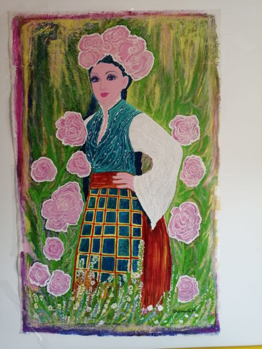 Pintura titulada "Bulgarian girl" por Julia, Obra de arte original, Acrílico