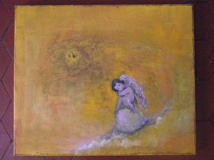 Painting titled "petit ange" by Pamela Gerard, Original Artwork, Pastel