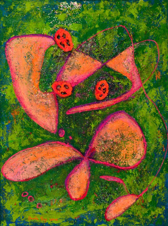 Painting titled "Flowers from Mars :…" by Pamela Rys, Original Artwork, Acrylic