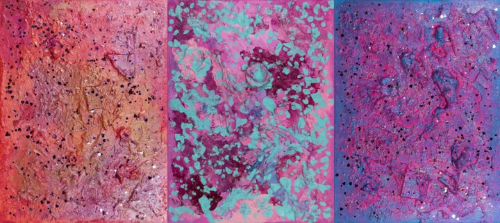 Painting titled "Pink Obsessed : TRI…" by Pamela Rys, Original Artwork, Acrylic
