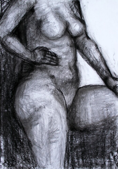 Dibujo titulada "Shapes 5" por Pamela Rys, Obra de arte original, Carbón