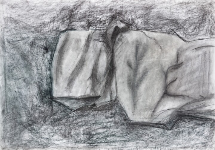 Dibujo titulada "Still Life with Gra…" por Pamela Rys, Obra de arte original, Carbón
