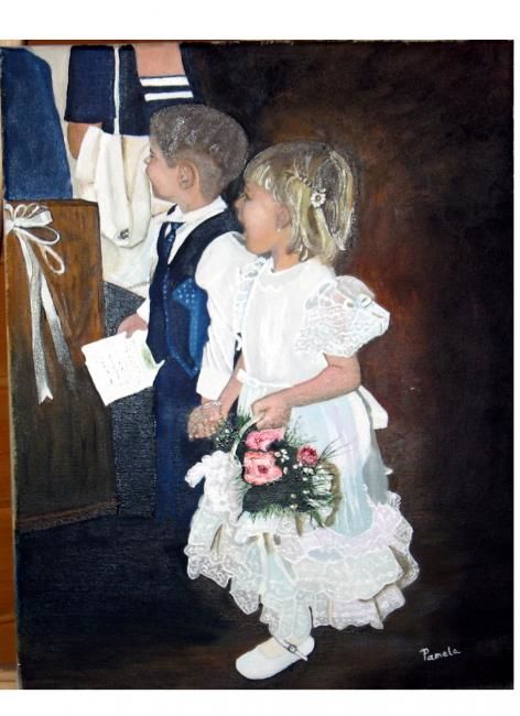 Картина под названием "WEDDING PROCESSION" - Pamela Judith, Подлинное произведение искусства