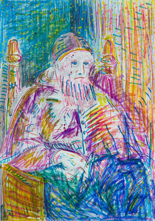 Drawing titled "King Nothing : 39"…" by Pamela Rys, Original Artwork, Marker