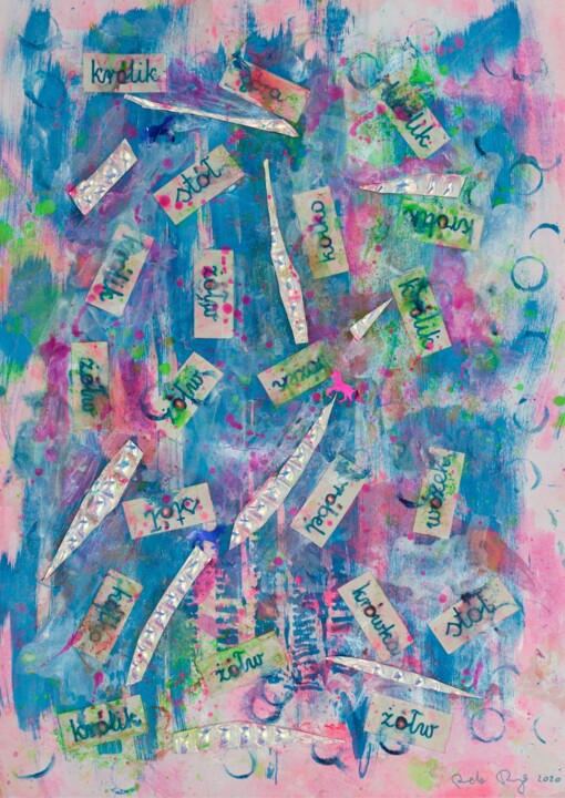 Collages titled "Potion of Dyslexic…" by Pamela Rys, Original Artwork, Acrylic