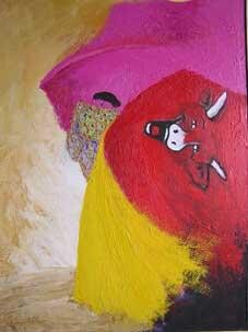 Painting titled "Corridaquirit" by Pampouille, Original Artwork, Acrylic