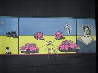 Arte têxtil intitulada "Ravaillac écartelé…" por Pampouille, Obras de arte originais, Tinta