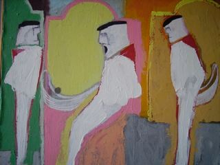 Malarstwo zatytułowany „Triple Fronton” autorstwa Pampouille, Oryginalna praca, Akryl