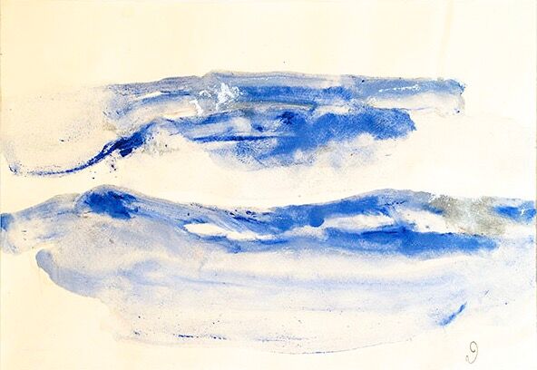 Ζωγραφική με τίτλο "blue horizon" από Panagiotis Daniylopoulos, Αυθεντικά έργα τέχνης, Ακουαρέλα