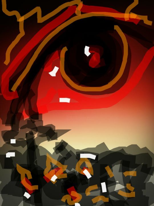 Arte digital titulada "Fuego" por Panchi, Obra de arte original, Pintura Digital