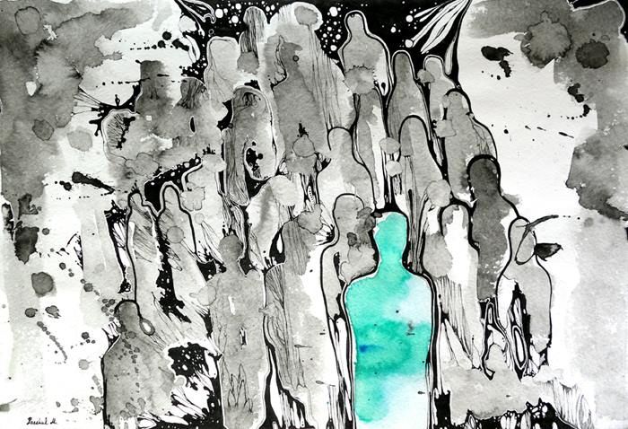 Drawing titled "Maybe You Are" by Mariana Panchuk, Original Artwork, Ink