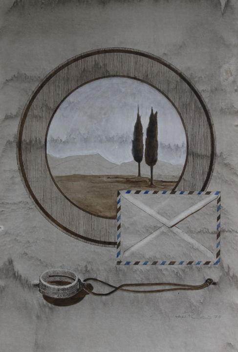 Zeichnungen mit dem Titel "Sonnenuhr" von Tatjana M. Pankau, Original-Kunstwerk, Tinte