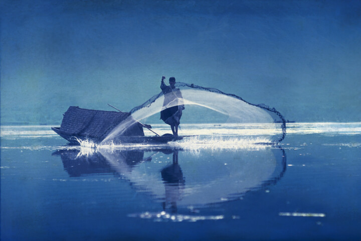 Fotografia intitolato "Fishing net" da Panna Jain, Opera d'arte originale, fotografia a pellicola